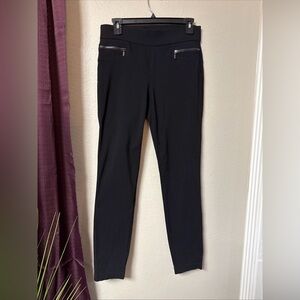 B1/4 Dalia Women’s black pull on pants with faux zipper pockets size 6